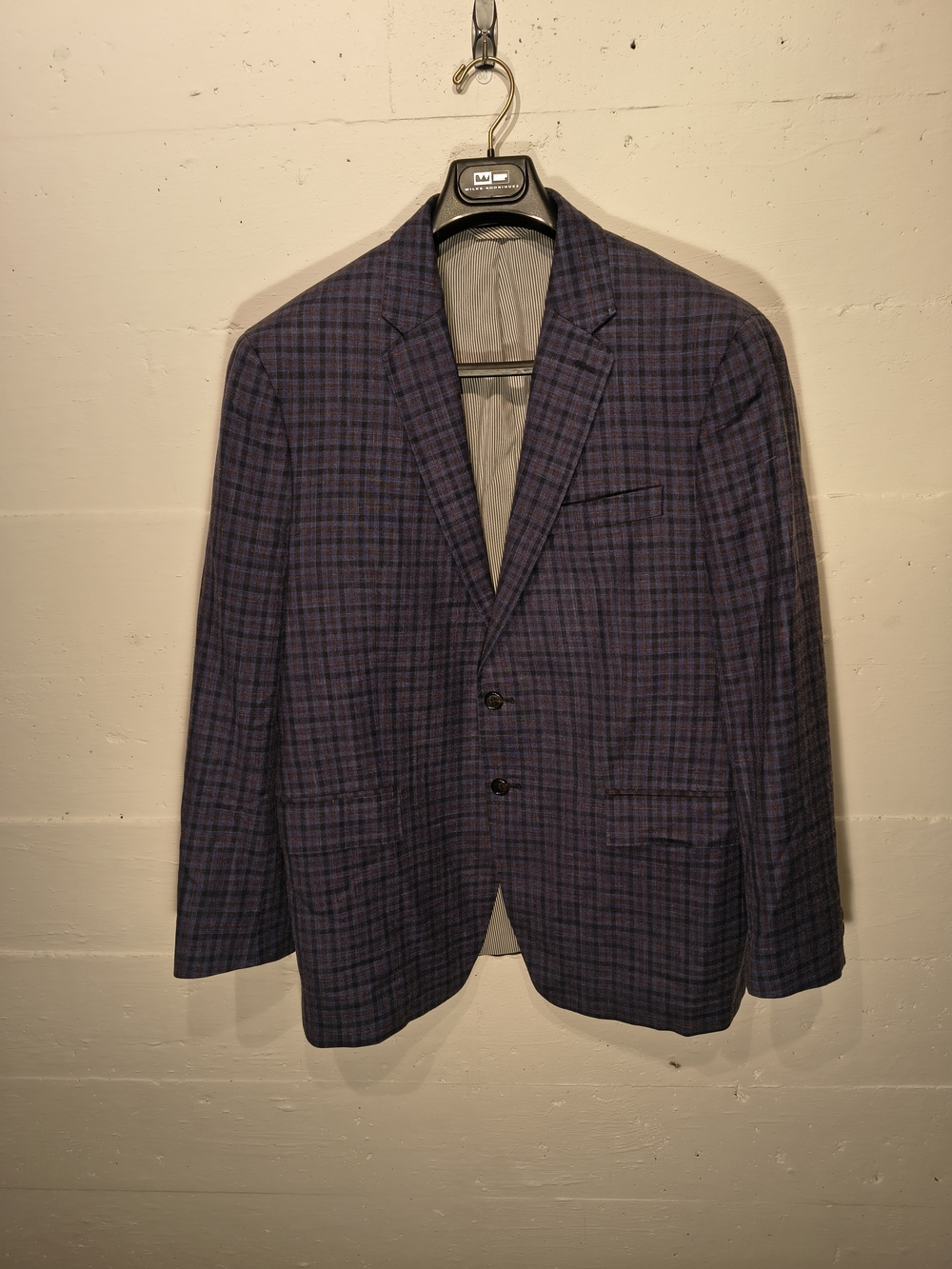 Todd Snyder Mayfair Fit 42R Blue Purple Plaid Wool Silk Linen Blazer Canada